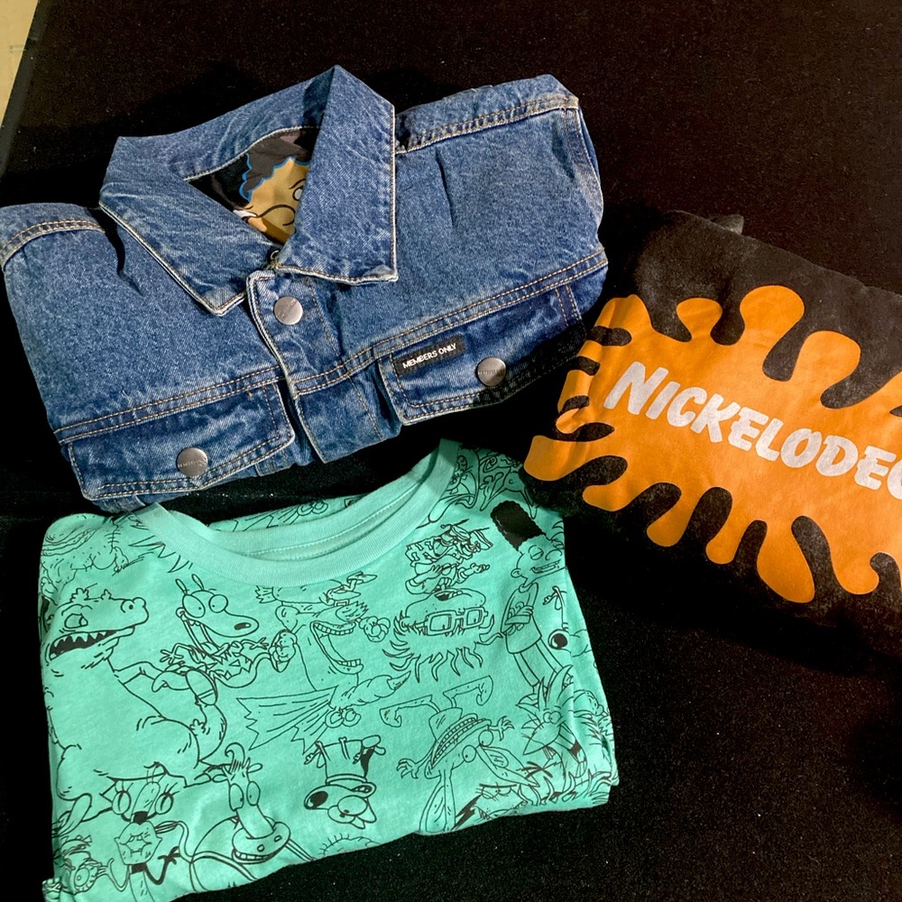 Bundle!  Nickelodeon x Members Only Reversible Jean jacket, Hoodie, and T-shirt